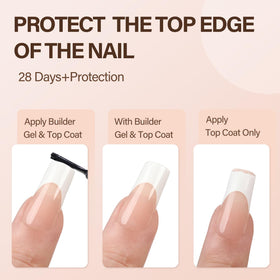 Vansiho French Gel Fake Nails applied on model's hands