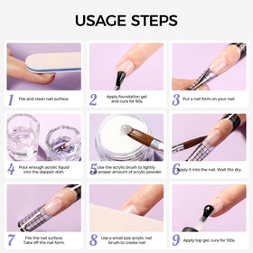 VANSISOS Acrylic Nail Kit displayed with DIY nail art