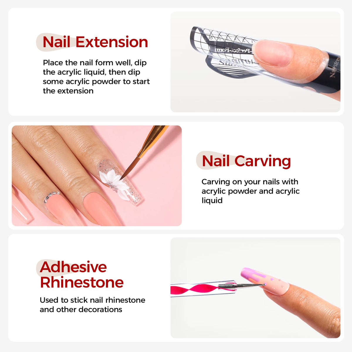 VANSISOS Acrylic Nail Kit packaged with all components