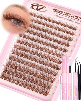 Vanssymunlin Natural Brown Lash Clusters Kit packaging front view