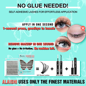 Variety of AILAISHI lash clusters in different lengths