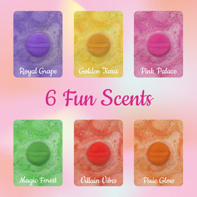 Variety of bath bombs in vibrant colours and shapes