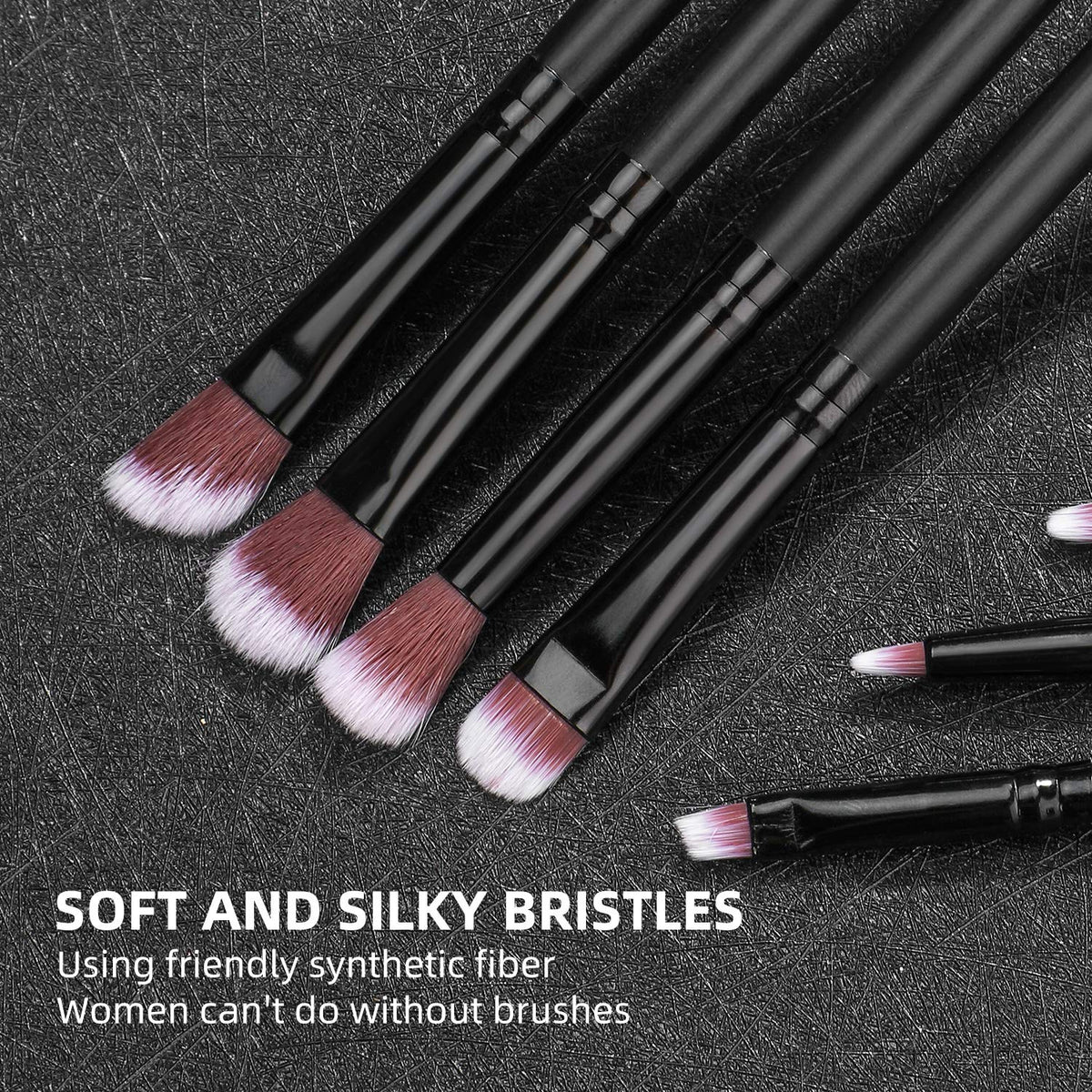 Variety of BS-MALL makeup brushes showing different shapes