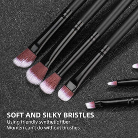 Variety of BS-MALL makeup brushes showing different shapes