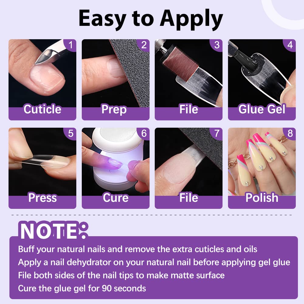 Variety of BTArtbox clear fake nails in different sizes