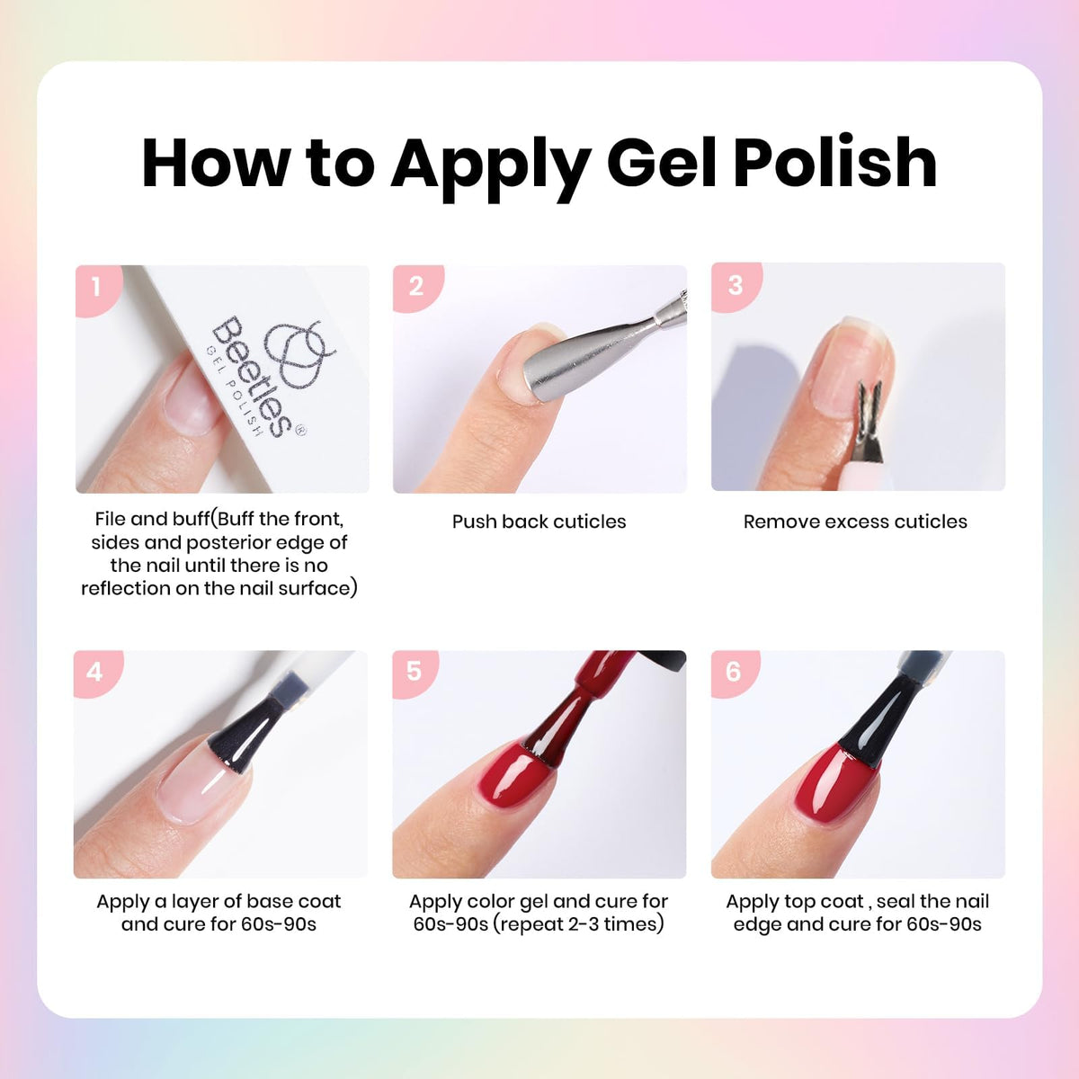 variety of colours from beetles Gel Nail Polish Kit displayed