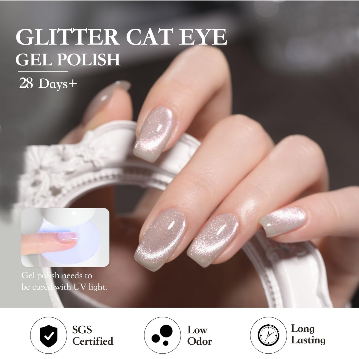 Variety of colours in GAOY Glitter Cat Eye Gel Nail Polish Set