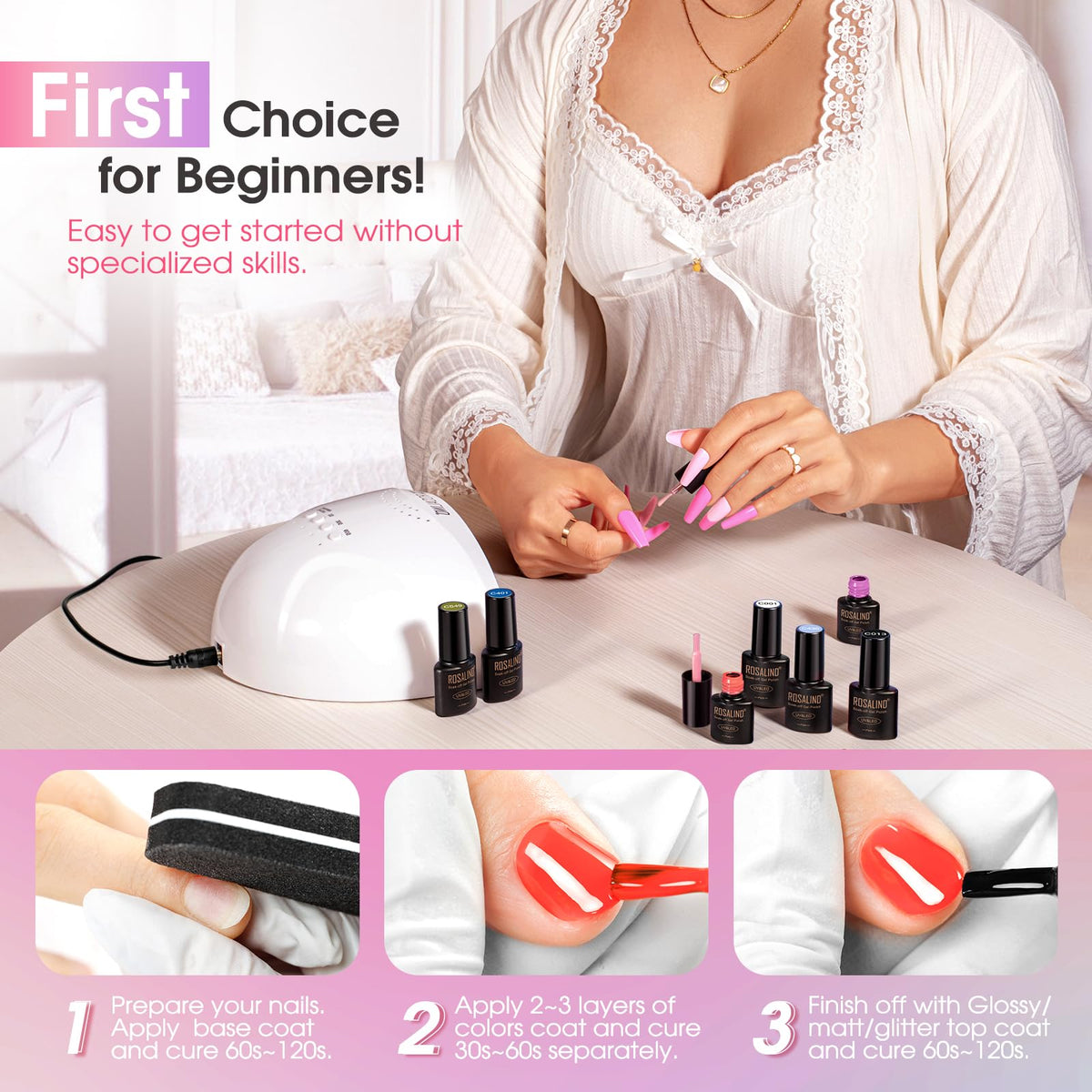 Variety of colours in ROSALIND Gel Nail Polish Set
