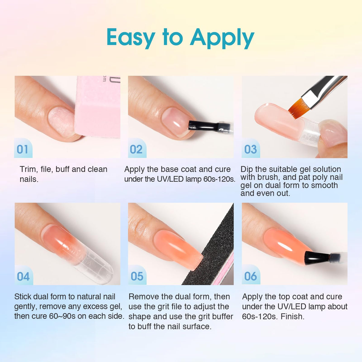 Variety of colours in ROSALIND Neon Poly Nail Gel Kit