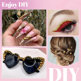 Variety of DIY crafts embellished with flatback pearls