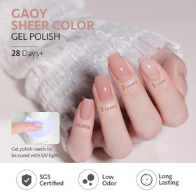 Variety of GAOY gel polish shades on a nail palette