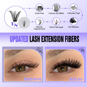 Variety of lash clusters from 9-16mm in Pawotence kit
