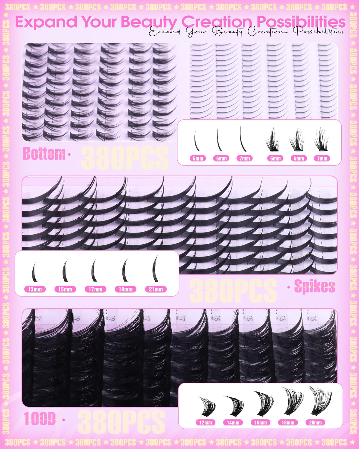 Variety of lash styles in Boahankuke kit