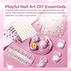 Variety of nail art designs created with modelones kit