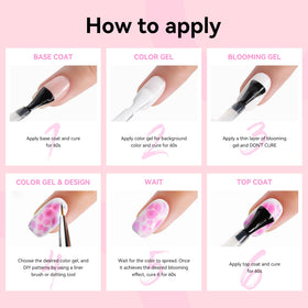 Variety of nail art designs made with Makartt Gel