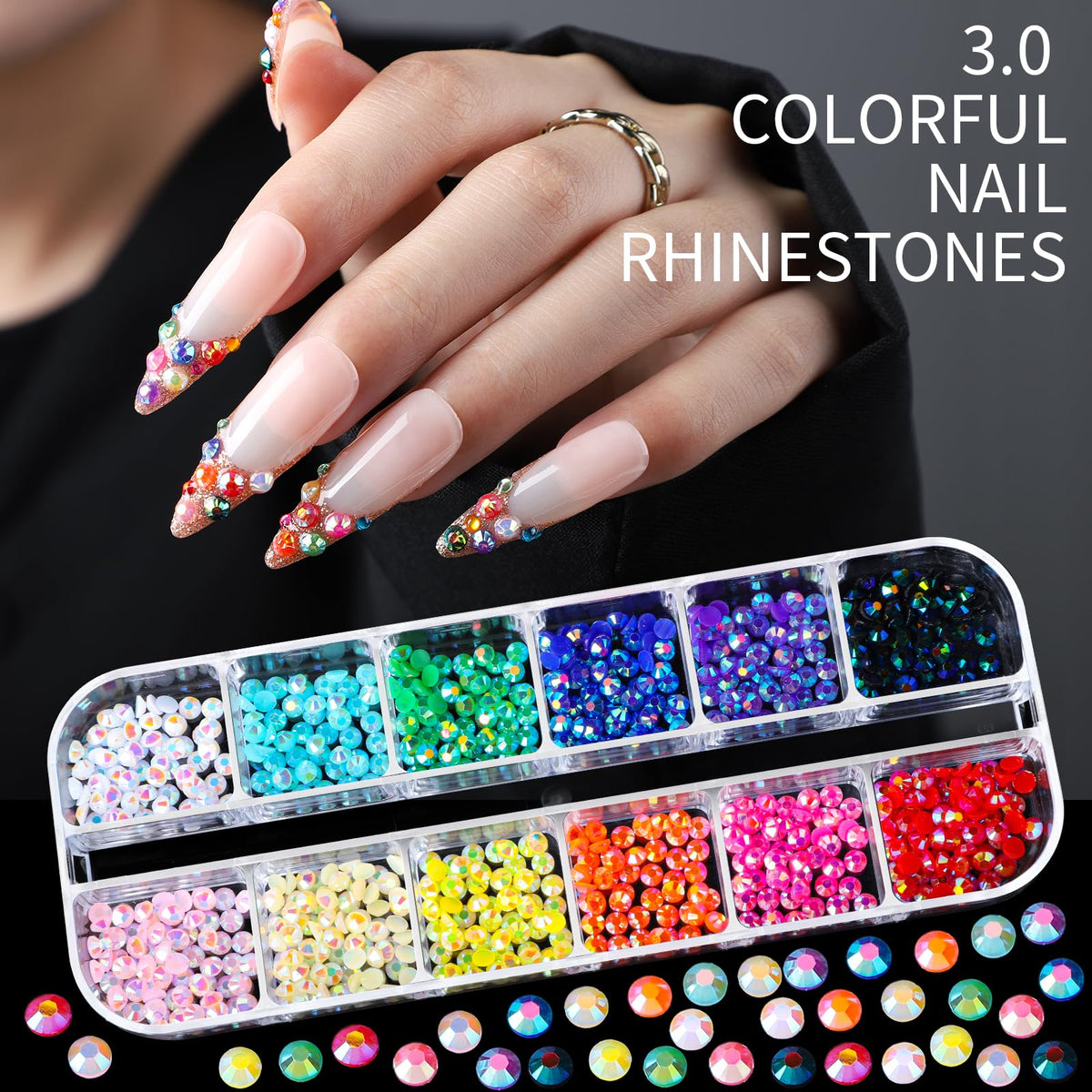 Variety of nail charms including bows and butterflies