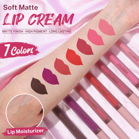 Variety of QiBest matte liquid lipsticks in different shades