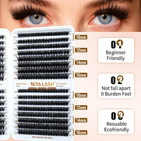 Variety of RITALASH lash clusters in different lengths