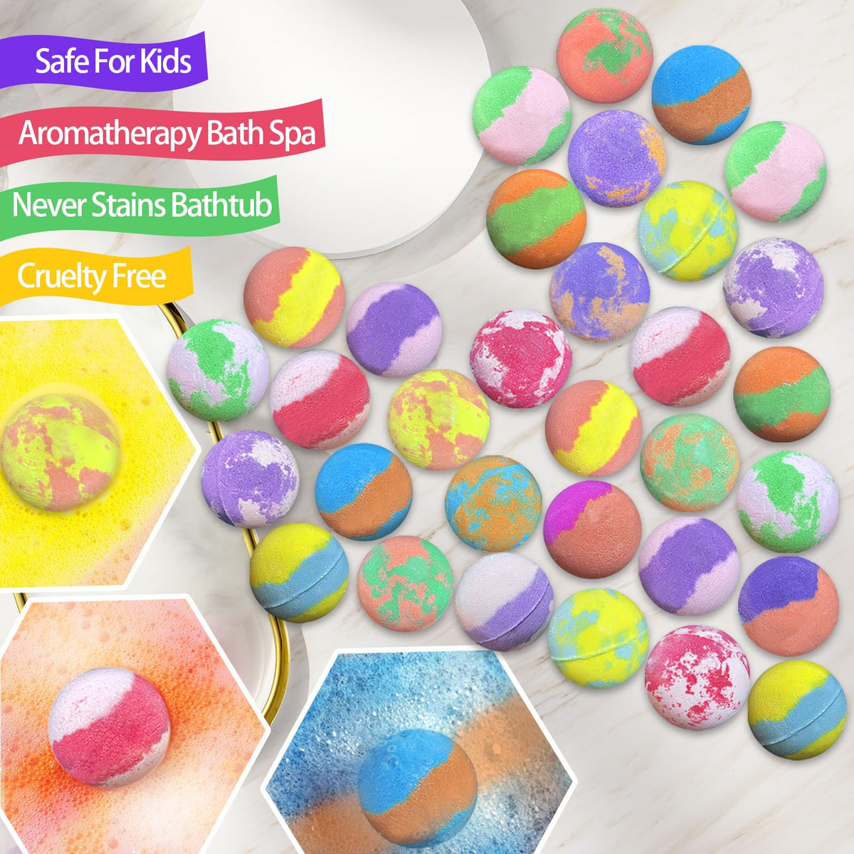 Variety of scents from Lisotera bath bombs