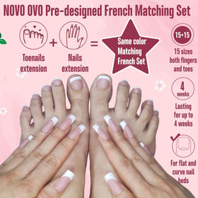 Variety of sizes in NOVO OVO nail tips set displayed