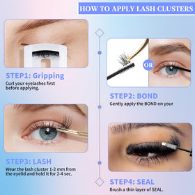 Variety of Yaiseiko Lash Clusters in different lengths