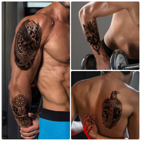 Variety of Yazhiji Viking temporary tattoos laid out