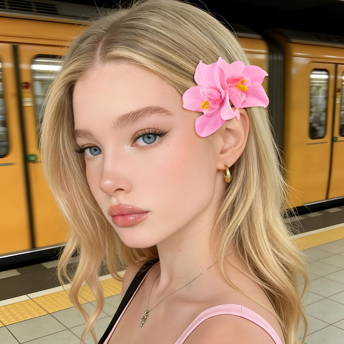 Various flower hair clips displayed together