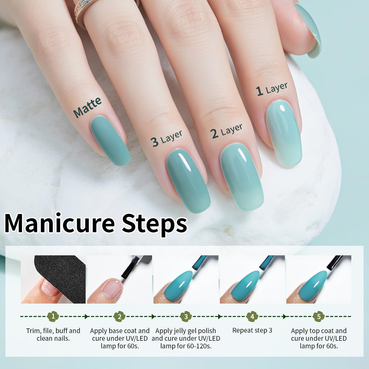 Various JODSONE jelly gel polish colours displayed together