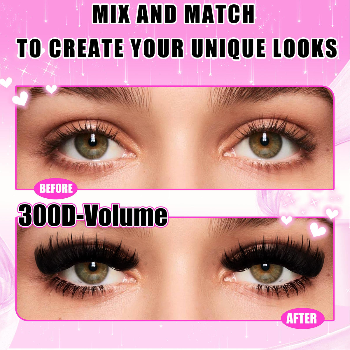 Various lash lengths and styles from YIDUO Lash Clusters Kit