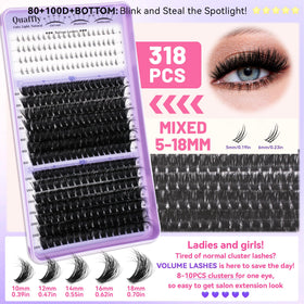 Various lash styles created with QUAFFLY kit