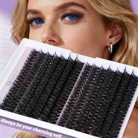 Various lengths of lash clusters in QUAFFLY kit