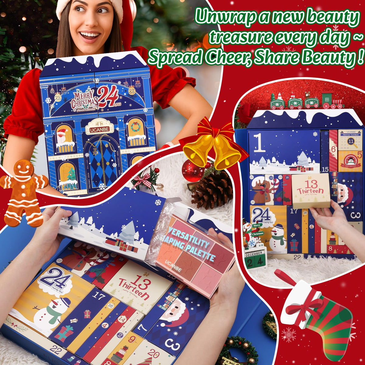 Various makeup items included in UCANBE advent calendar