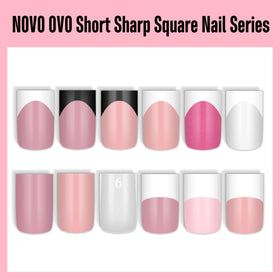 Various shapes of NOVO OVO nail tips including French tips