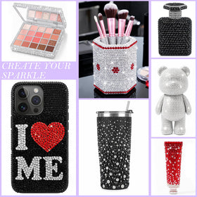Various sizes of black rhinestones in LOTWOW kit