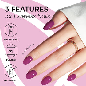 Various sizes of modelones press on nails displayed