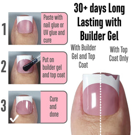 Various sizes of NOVO OVO Black French Tip Toenails