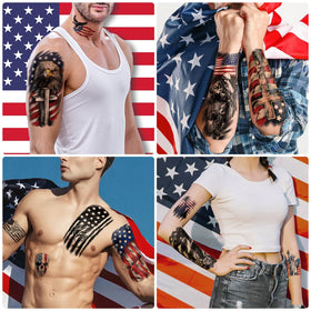 Various sizes of Yazhiji temporary tattoos spread out