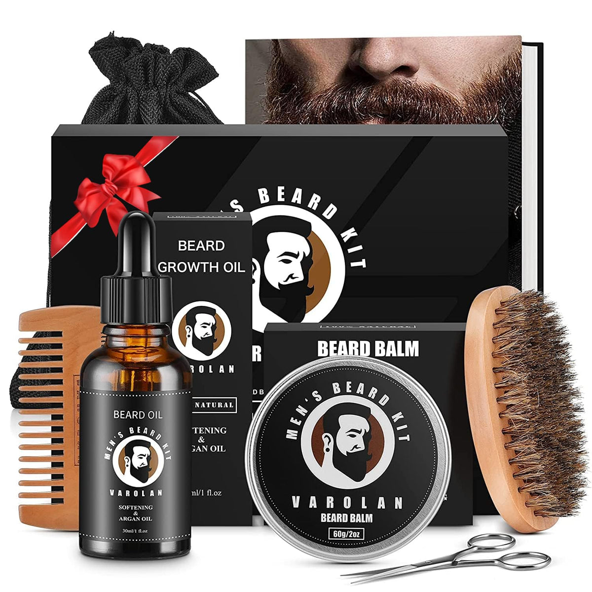 Varolan Beard Care Kit with cedar wood oil and balm