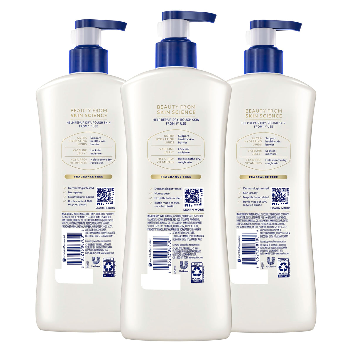 Vaseline Advanced Repair Body Lotion 20.3oz back view