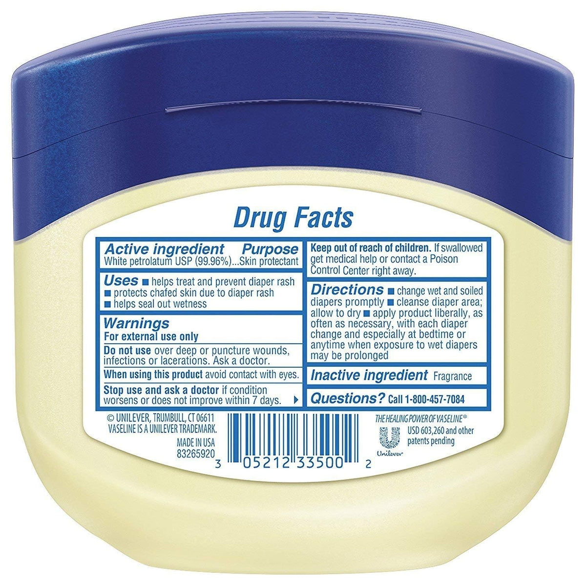 Vaseline Baby Petroleum Jelly being used during diaper change