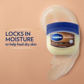 Vaseline Cocoa Butter Healing Jelly application on skin