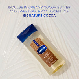 Vaseline Cocoa Radiant Body Gel Oil application on skin