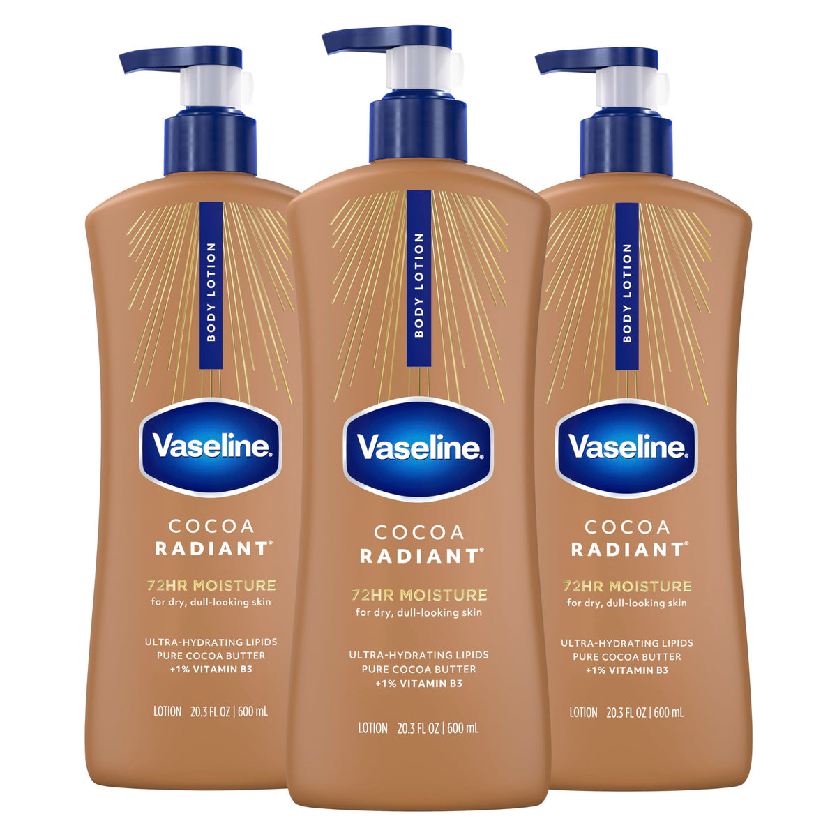 Vaseline Cocoa Radiant Body Lotion 20.3oz front view