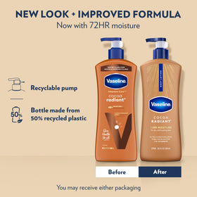 Vaseline Cocoa Radiant Body Lotion 20.3oz side view