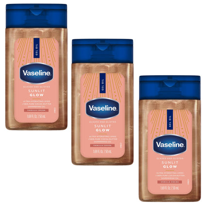 Vaseline Glazed and Glisten Body Gel Oil 6-pack front view