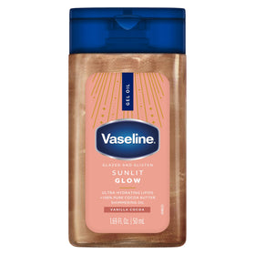 Vaseline Glazed and Glisten Sunlit Glow Body Gel Oil application on skin