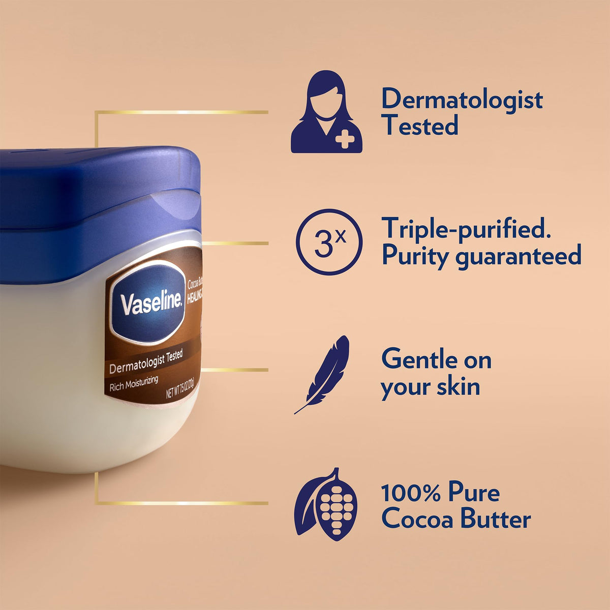 Vaseline Healing Jelly Cocoa Butter jar with creamy texture