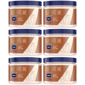 Vaseline Illuminate Me Body Butter front view with jar design