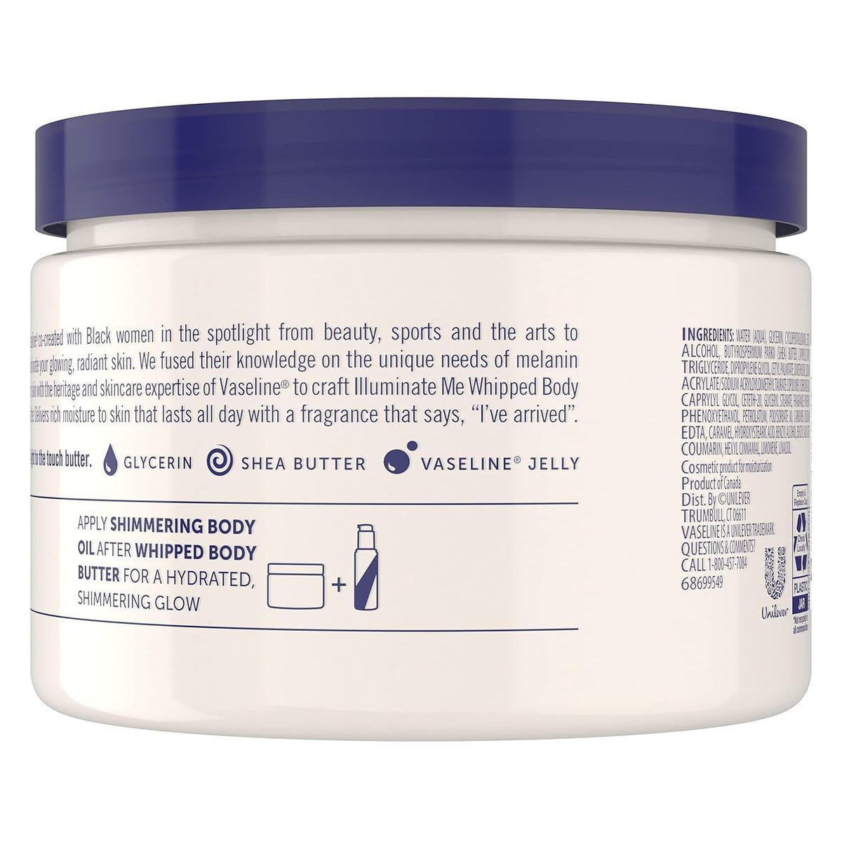 Vaseline Illuminate Me Body Butter whipped texture close-up