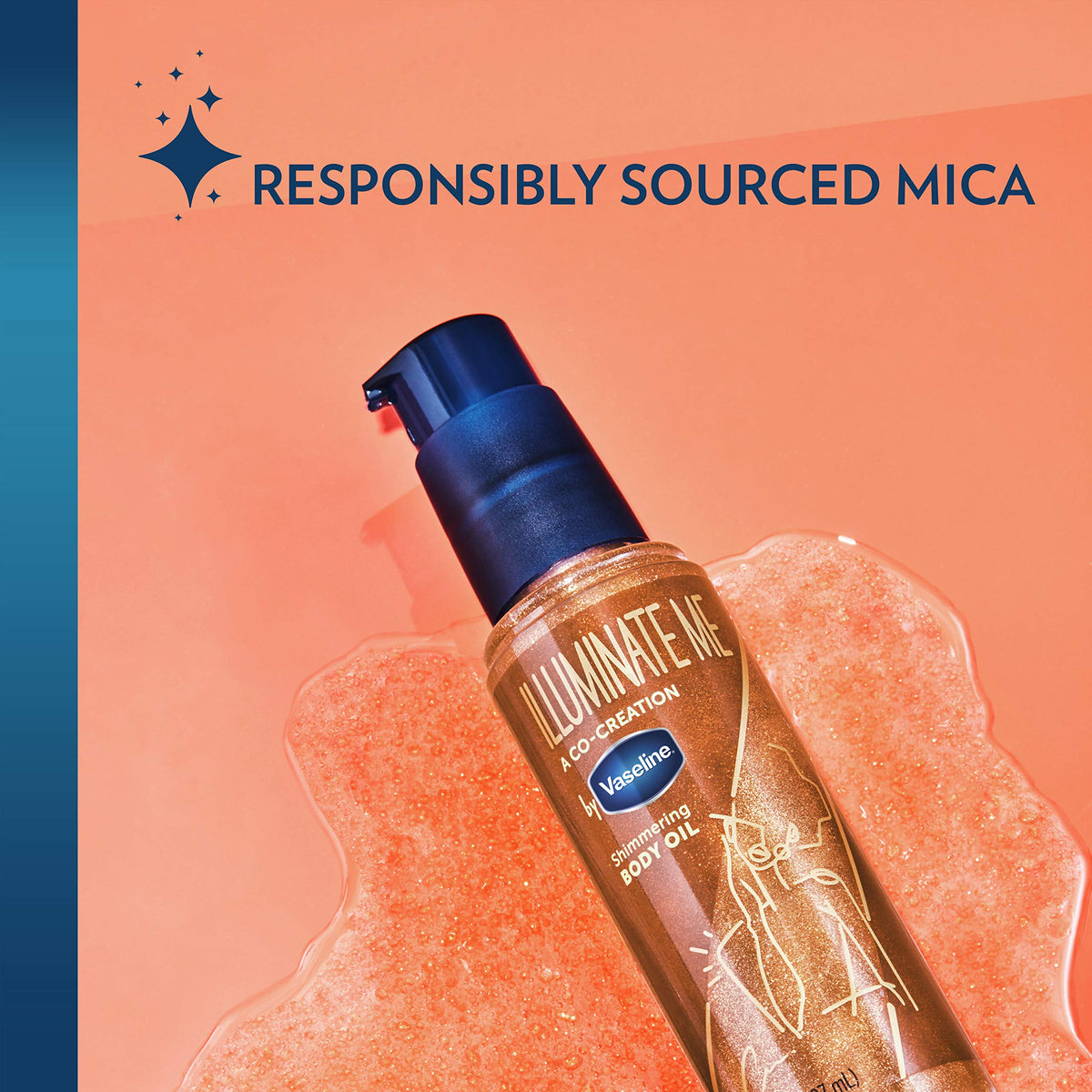 Vaseline Illuminate Me Shimmering Body Oil application on skin